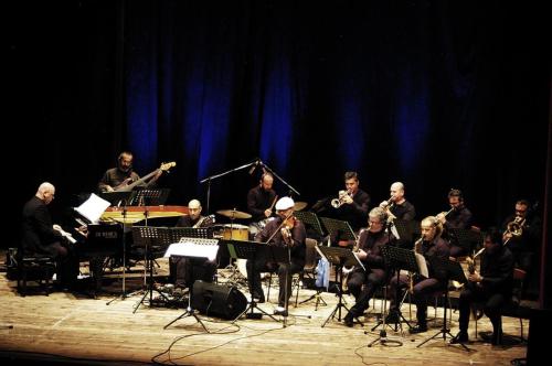 2017 "Tribute to Django", OJS ensemble con Pino Iodice (piano, arr), Juan CarlosAlbelo (viol) @ Palazzo di Città, Sassari (ph. G.Palitta)